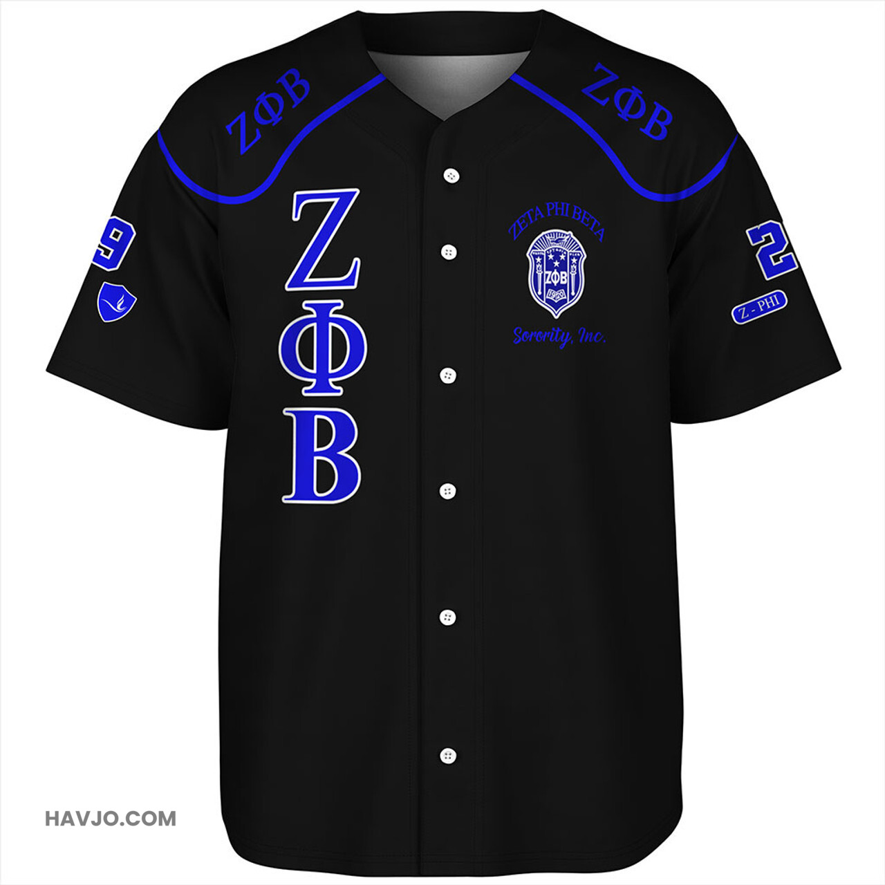 Zeta Phi Beta Sorority Finer Baseball Jersey