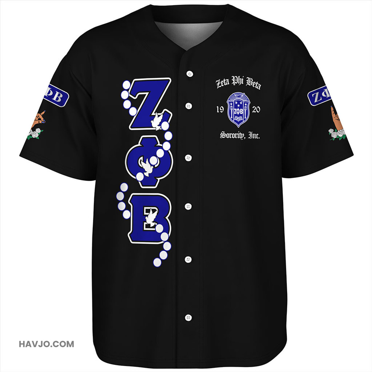 Zeta Phi Beta Sorority Pearl And Dove Baseball Jersey