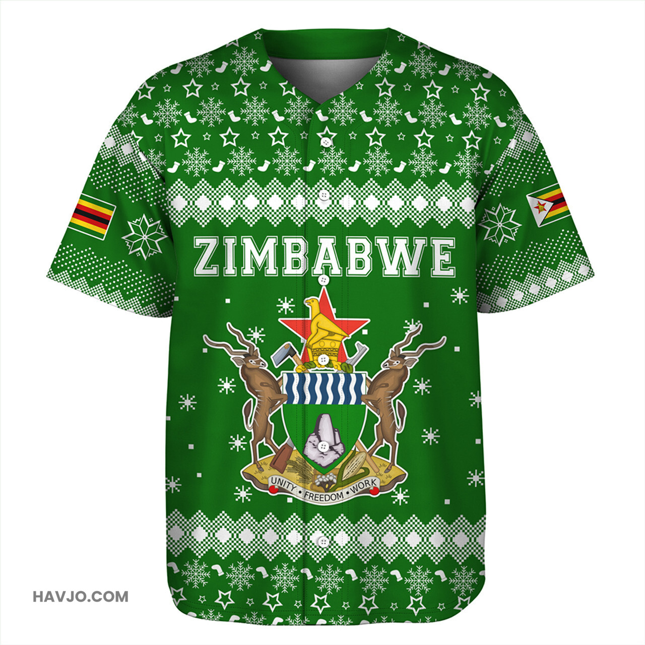 Zimbabwe Christmas Coat of Arms Baseball Jersey