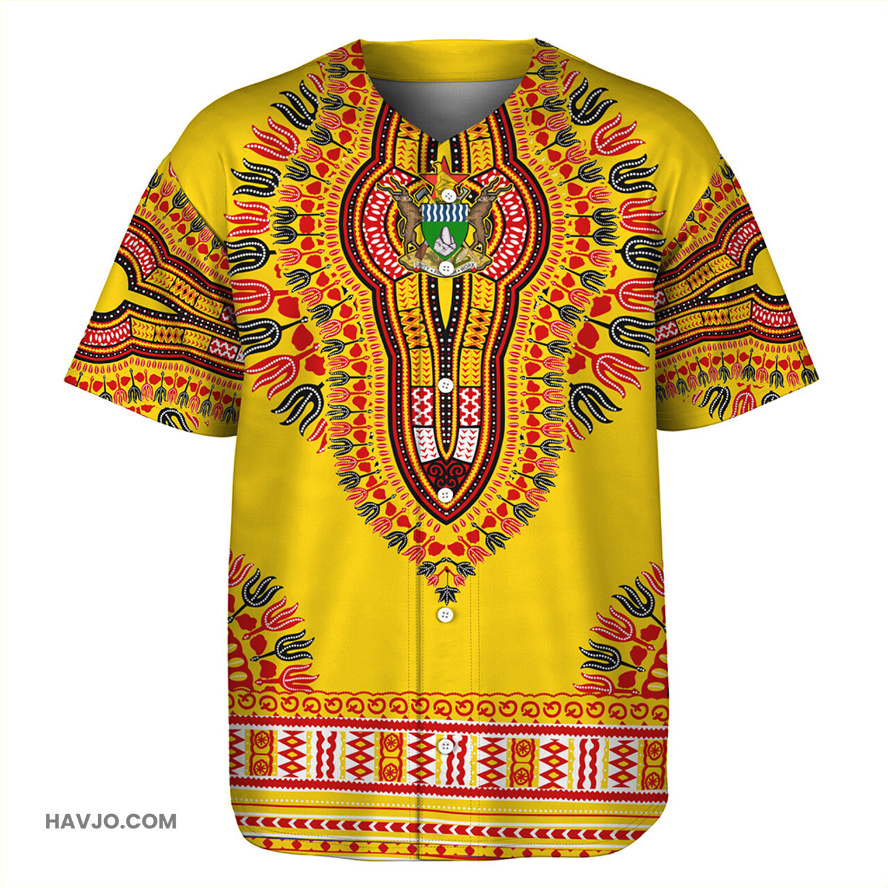 Zimbabwe Dashiki Baseball Jersey
