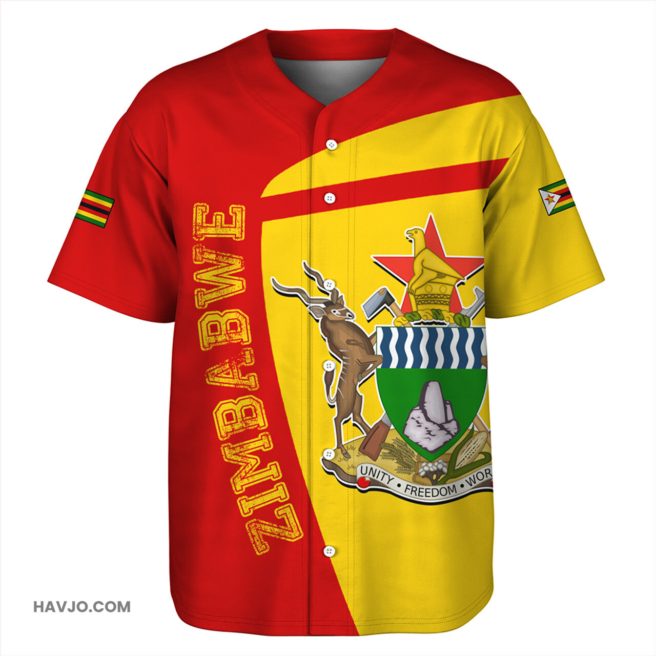 Zimbabwe Half Concept Baseball Jersey