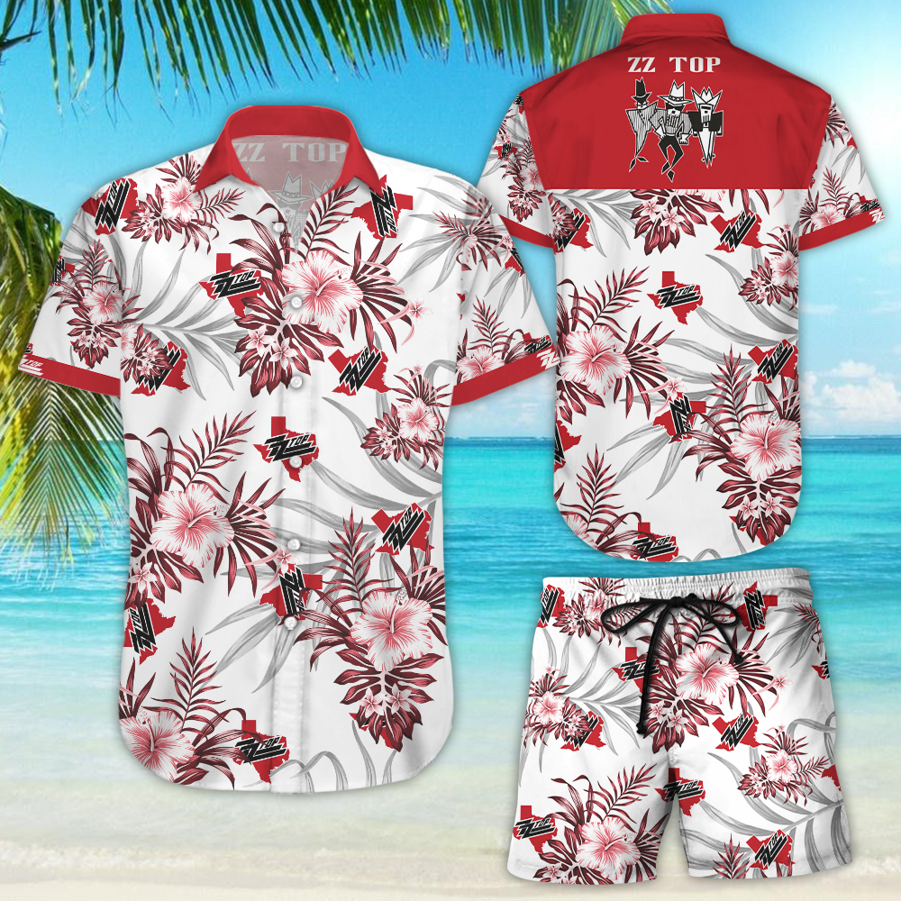 Zz Top American Rock Band Hawaiian Shirt Tropical Aloha Button Up
